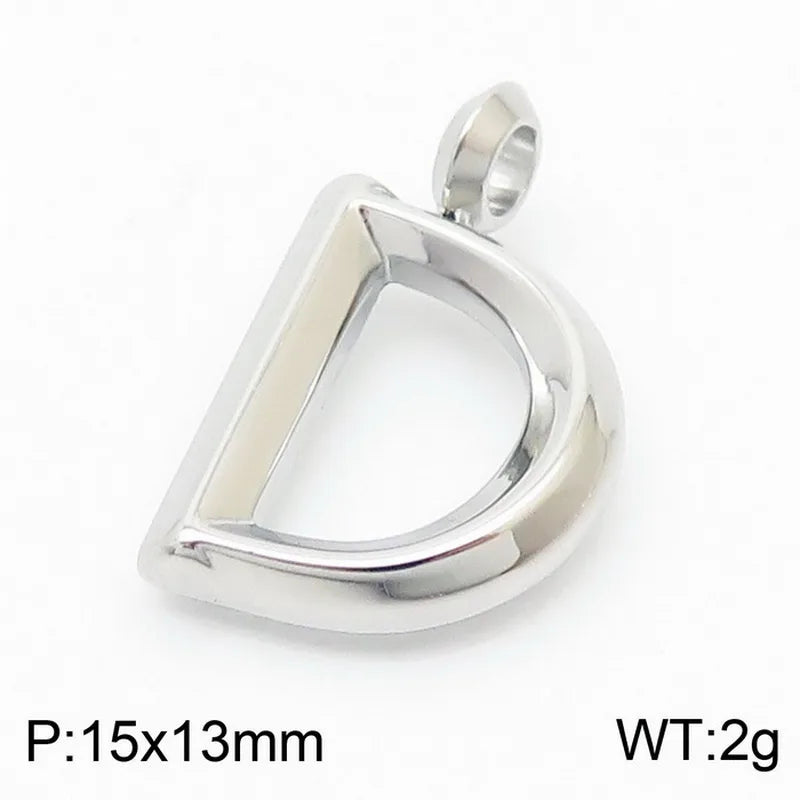 1 Piece 304 Stainless Steel 18K Gold Plated Letter Pendant