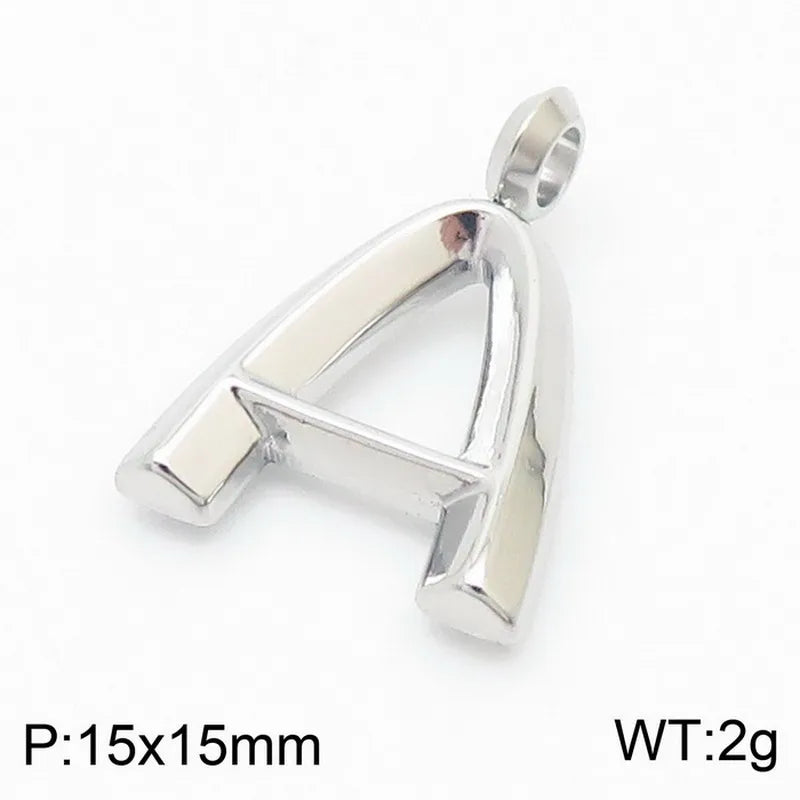 1 Piece 304 Stainless Steel 18K Gold Plated Letter Pendant