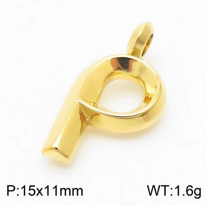 1 Piece 304 Stainless Steel 18K Gold Plated Letter Pendant