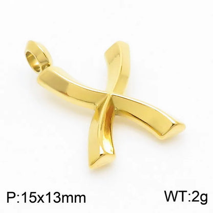 1 Piece 304 Stainless Steel 18K Gold Plated Letter Pendant