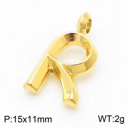 1 Piece 304 Stainless Steel 18K Gold Plated Letter Pendant