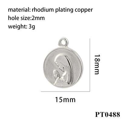 1 Piece 304 Stainless Steel 18K Gold Plated Round Polished Pendant