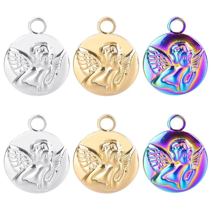 1 Piece 304 Stainless Steel Angel Pendant