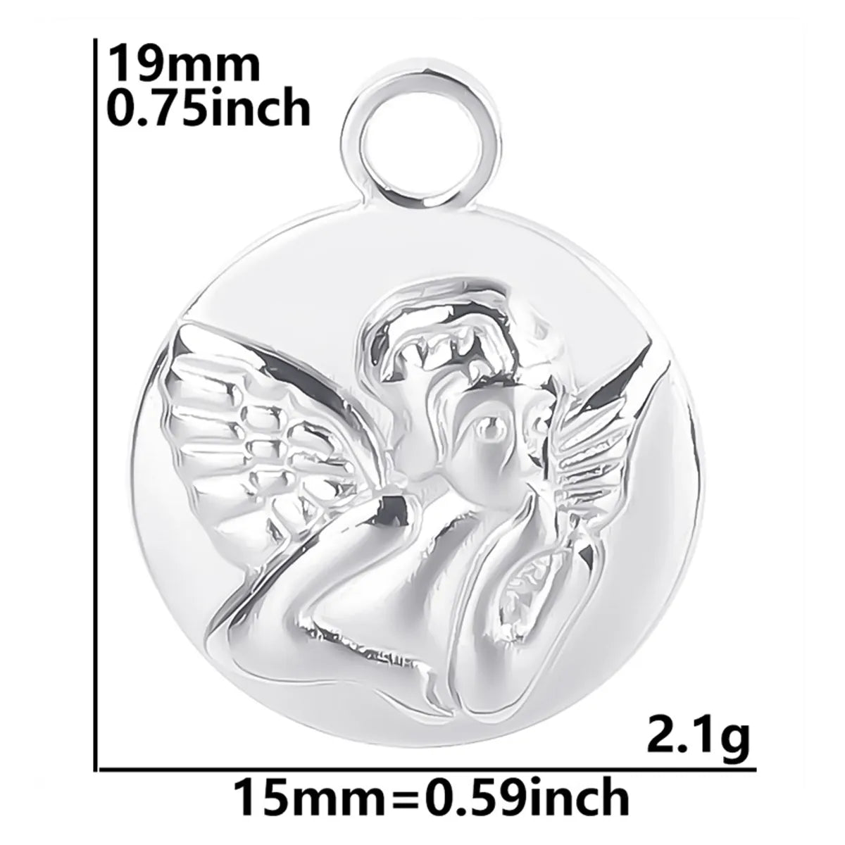 1 Piece 304 Stainless Steel Angel Pendant