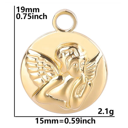 1 Piece 304 Stainless Steel Angel Pendant