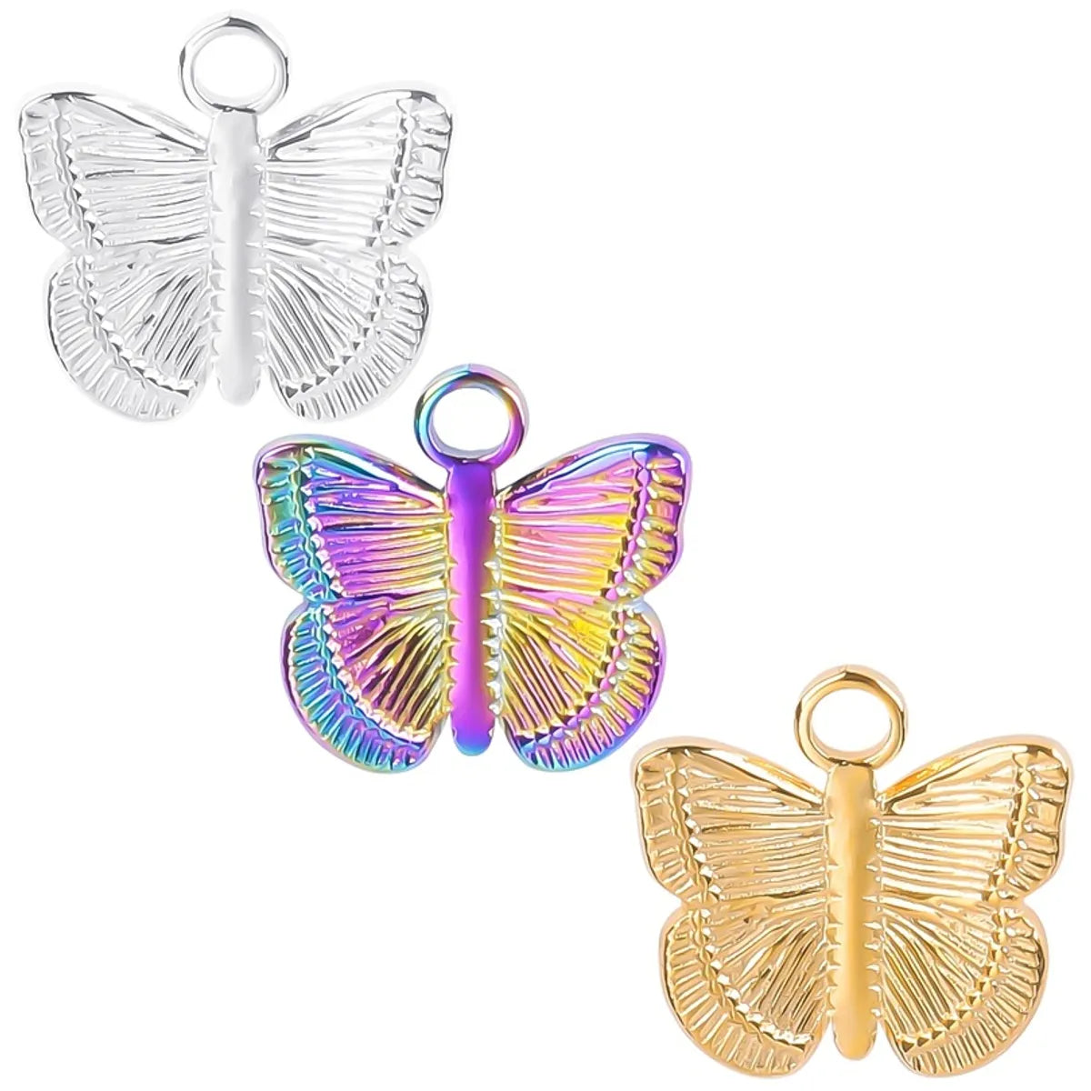 1 Piece 304 Stainless Steel Butterfly Pendant