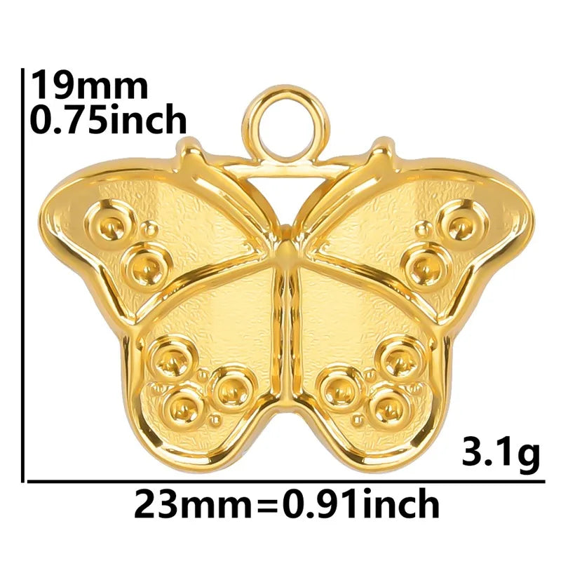 1 Piece 304 Stainless Steel Butterfly Pendant