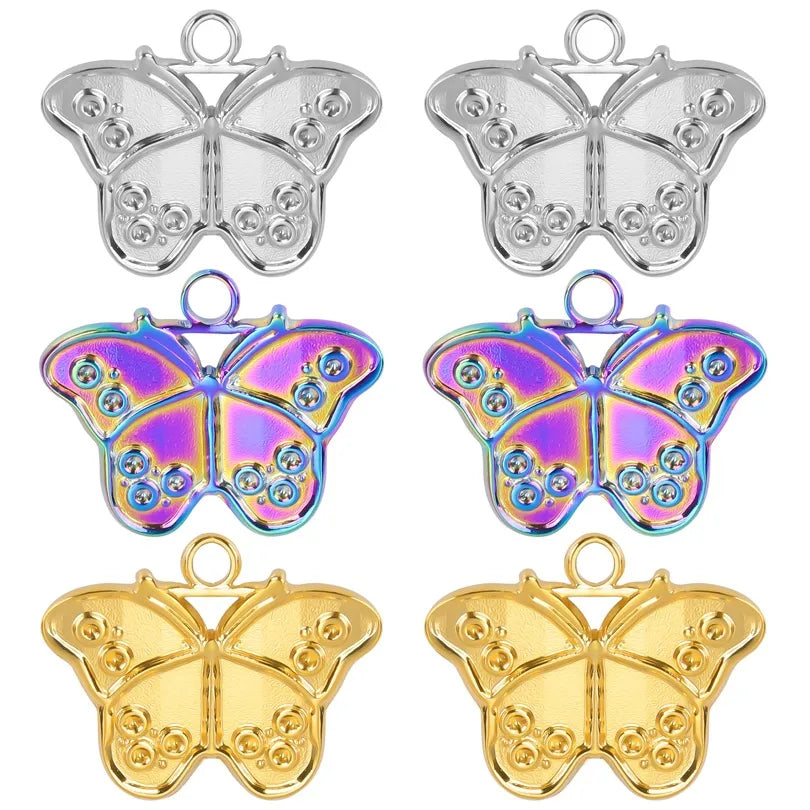 1 Piece 304 Stainless Steel Butterfly Pendant