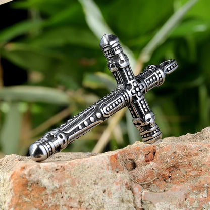 1 Piece 304 Stainless Steel None Rhodium Plated Cross Pendant