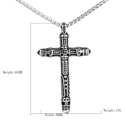 1 Piece 304 Stainless Steel None Rhodium Plated Cross Pendant