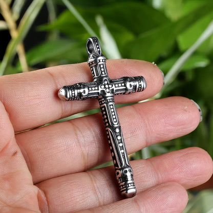 1 Piece 304 Stainless Steel None Rhodium Plated Cross Pendant