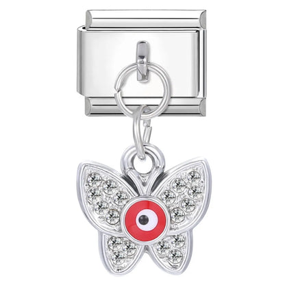 1 Piece 304 Stainless Steel Devil'S Eye Heart Shape Butterfly Pendant