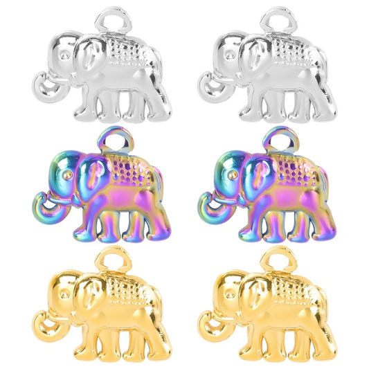 1 Piece 304 Stainless Steel Elephant Pendant