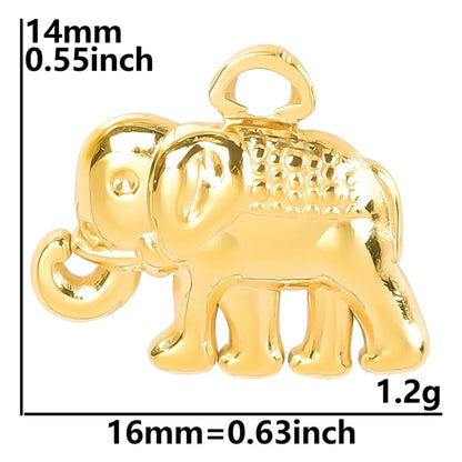 1 Piece 304 Stainless Steel Elephant Pendant