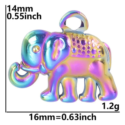 1 Piece 304 Stainless Steel Elephant Pendant