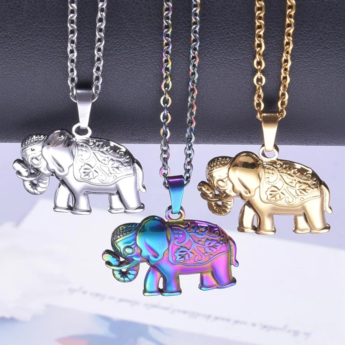 1 Piece 304 Stainless Steel Elephant Pendant