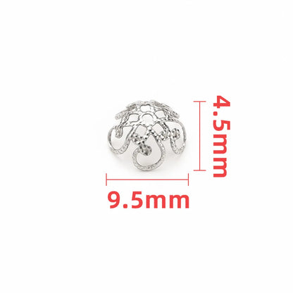 1 Piece 304 Stainless Steel Floral Flower Shape Bead Caps