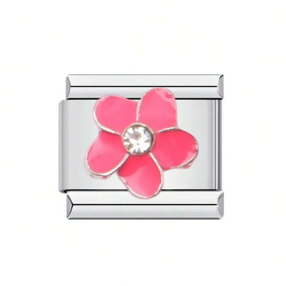 1 Piece 304 Stainless Steel Floral Italian Charms