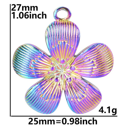 1 Piece 304 Stainless Steel Flower Pendant