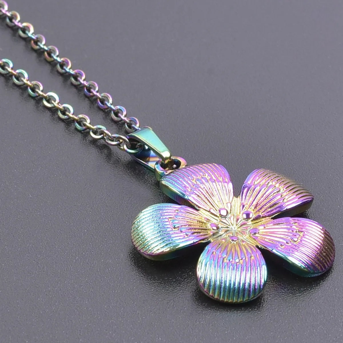 1 Piece 304 Stainless Steel Flower Pendant