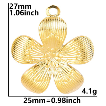 1 Piece 304 Stainless Steel Flower Pendant