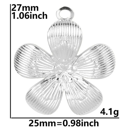 1 Piece 304 Stainless Steel Flower Pendant