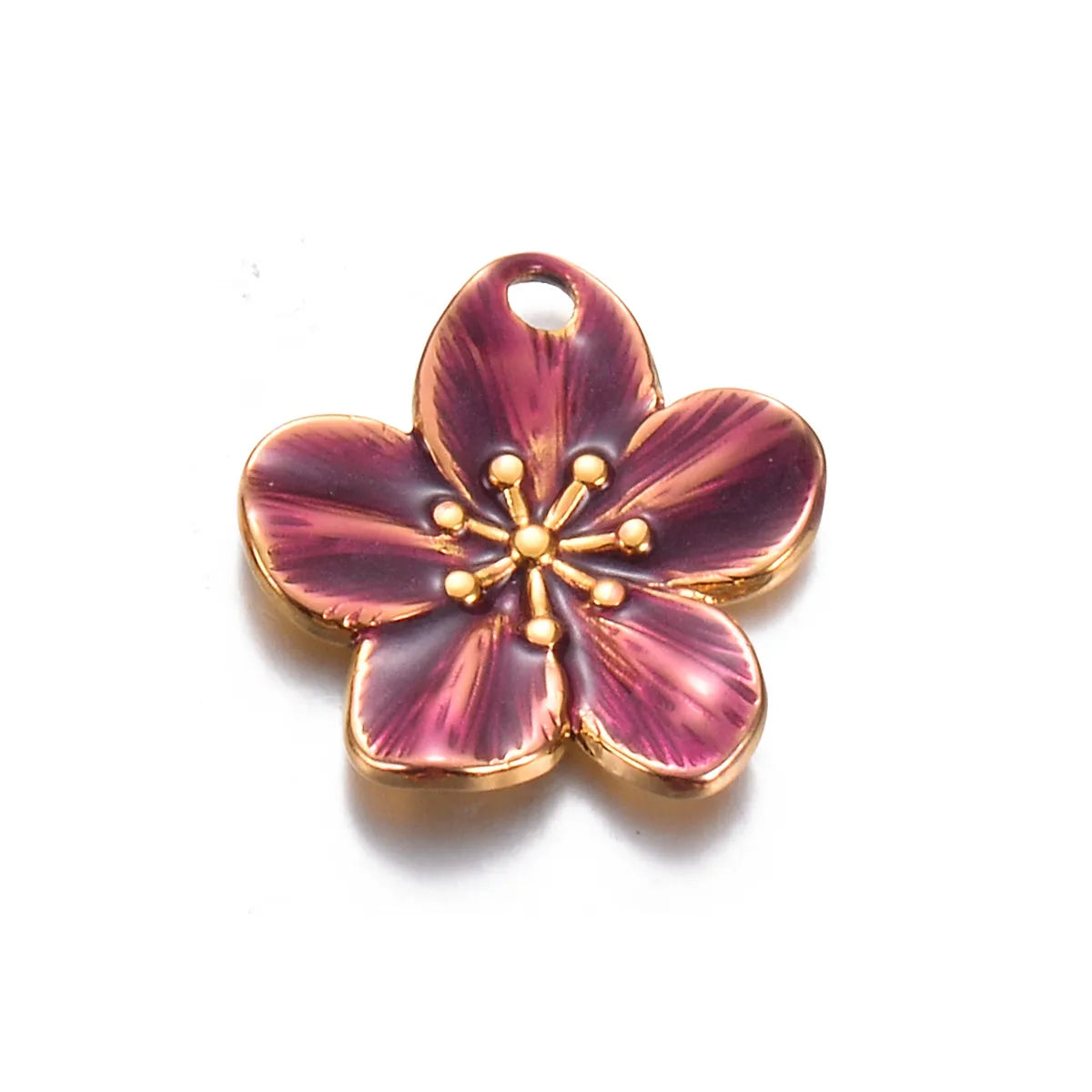 1 Piece 304 Stainless Steel Flower Pendant