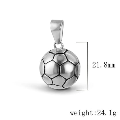 1 Piece 304 Stainless Steel Geometric Football Pendant