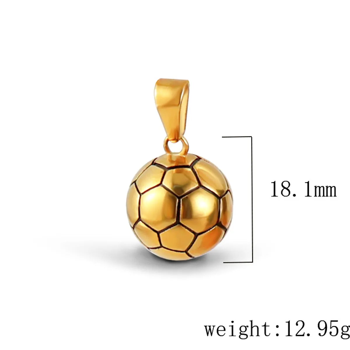 1 Piece 304 Stainless Steel Geometric Football Pendant