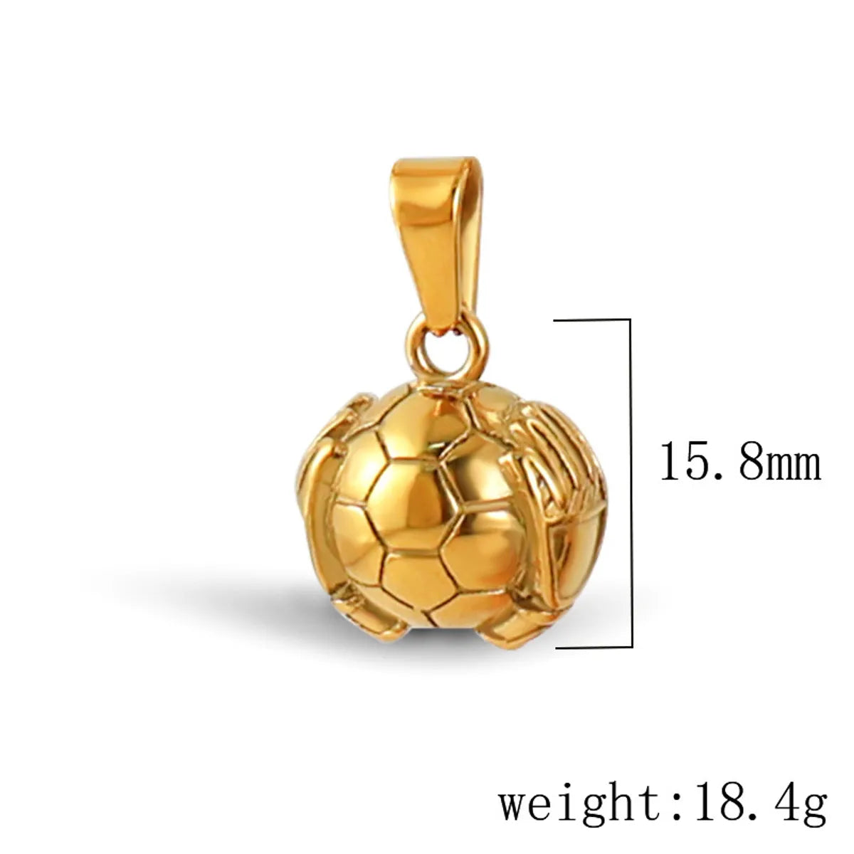 1 Piece 304 Stainless Steel Geometric Football Pendant