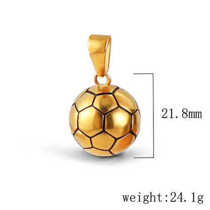 1 Piece 304 Stainless Steel Geometric Football Pendant