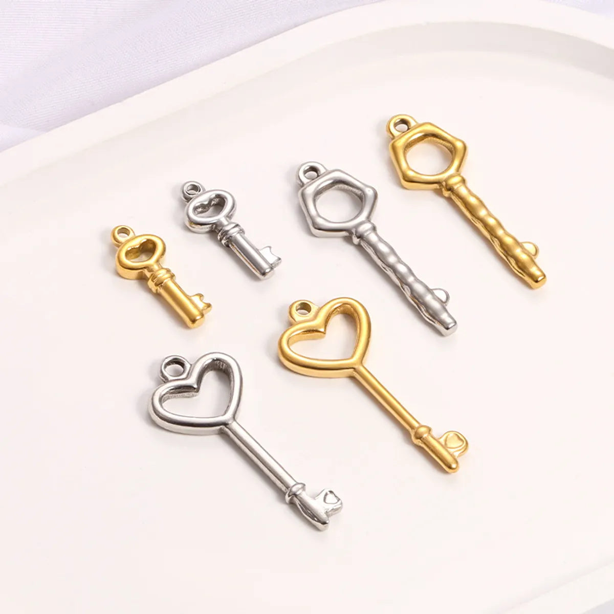 1 Piece 304 Stainless Steel Geometric Star Key Pendant Spacer Bars