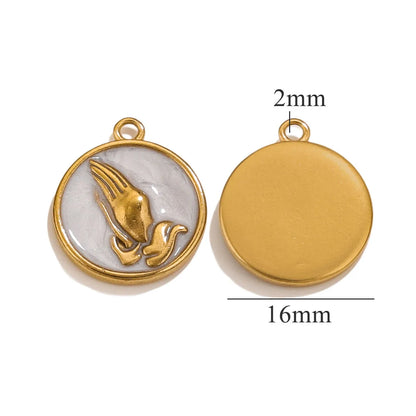 1 Piece 304 Stainless Steel Gesture Pendant