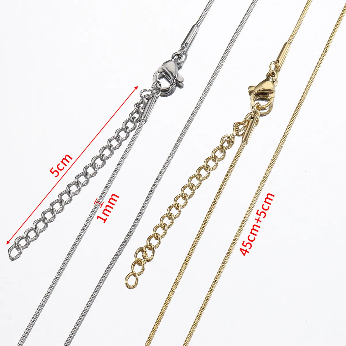 1 Piece 304 Stainless Steel Gold Plated Solid Color Chain