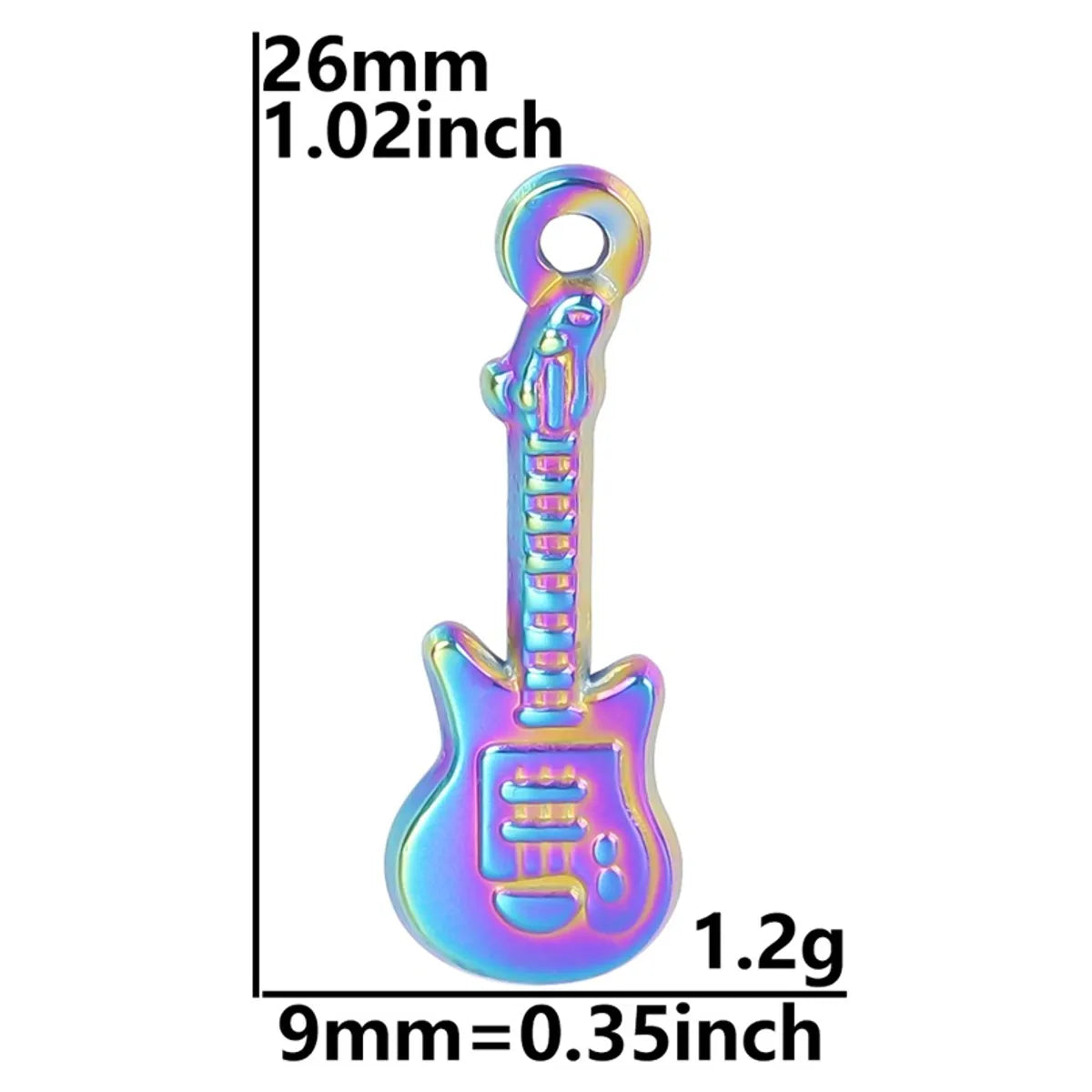 1 Piece 304 Stainless Steel Guitar Pendant