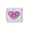 1 Piece 304 Stainless Steel Heart Shape Floral Italian Charms