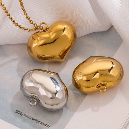 1 Piece 304 Stainless Steel Heart Shape Pendant