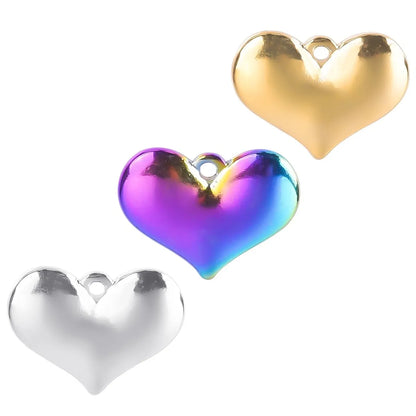 1 Piece 304 Stainless Steel Heart Shape Pendant