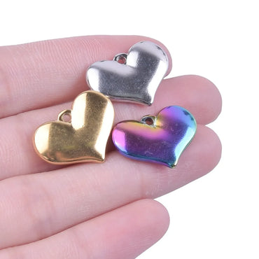 1 Piece 304 Stainless Steel Heart Shape Pendant