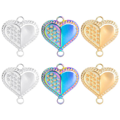 1 Piece 304 Stainless Steel Heart Shape Pendant