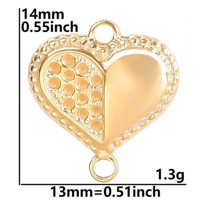 1 Piece 304 Stainless Steel Heart Shape Pendant