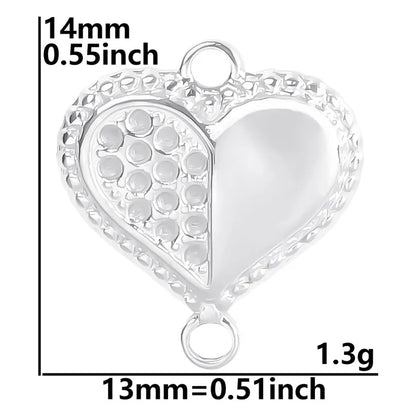 1 Piece 304 Stainless Steel Heart Shape Pendant