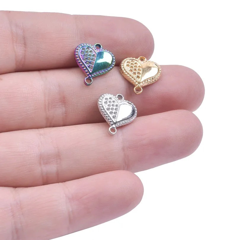 1 Piece 304 Stainless Steel Heart Shape Pendant