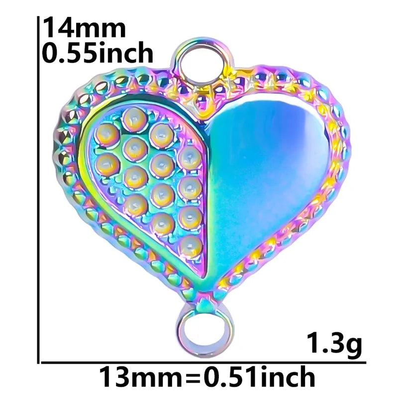 1 Piece 304 Stainless Steel Heart Shape Pendant