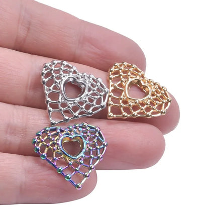 1 Piece 304 Stainless Steel Heart Shape Pendant