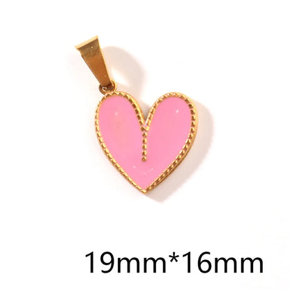 1 Piece 304 Stainless Steel Heart Shape Pendant