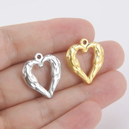 1 Piece 304 Stainless Steel Heart Shape Pendant