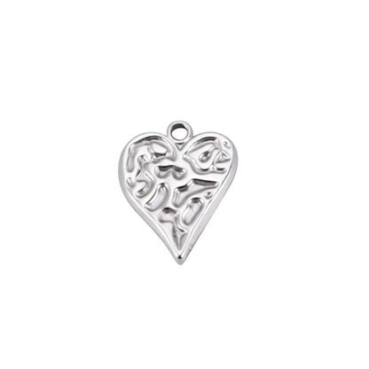 1 Piece 304 Stainless Steel Heart Shape Pendant