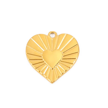 1 Piece 304 Stainless Steel Heart Shape Pendant