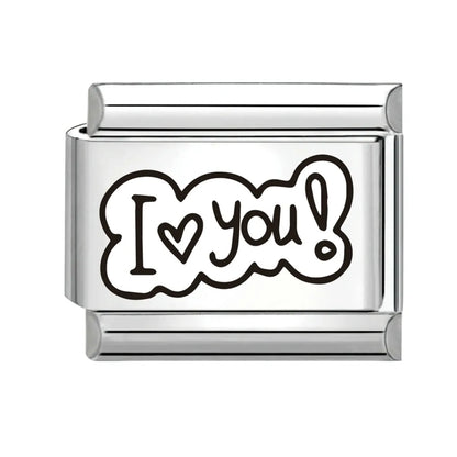 1 Piece 304 Stainless Steel Letter Heart Shape Cat Beads